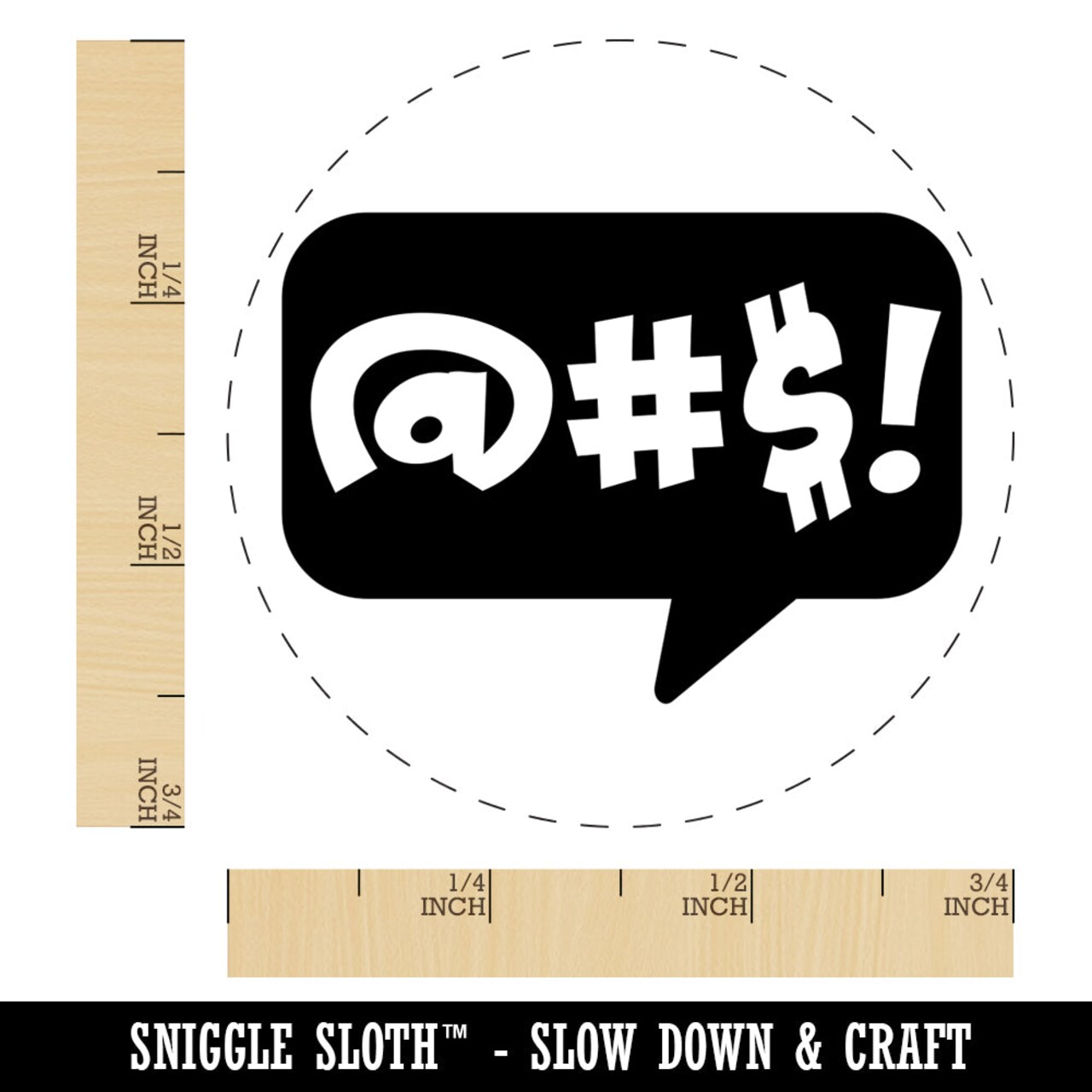 Censored Expletive Curse Bubble Self-Inking Rubber Stamp for Stamping Crafting Planners